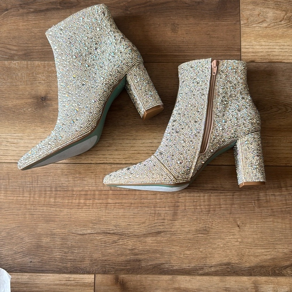 Betsey Johnson rhinestone booties